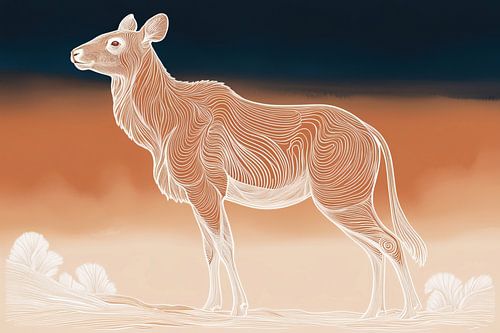 Dessin élégant d'une antilope
