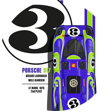 Porsche 917 Nr.3 Hippie auto van Theodor Decker