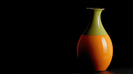 Orange and green panorama vase by TheXclusive Art