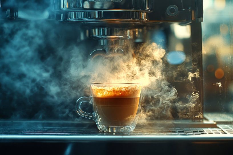 eine heiße Tasse Kaffee oder Cappuccino trinken von Egon Zitter