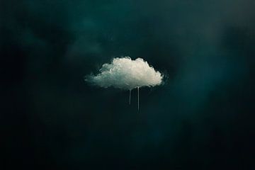 Eenzame wolk in het donker - Surrealistisch van Poster Art Shop