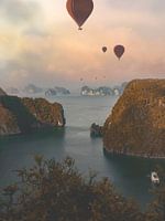 Luftballons über der Halong-Bucht - Blick über die Landschaft