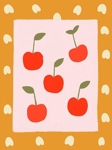 Patroon met zoete kersen – Speelse fruitillustratie