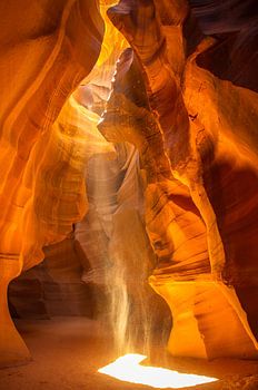 Gouden lichtstraal in de Antelope Canyon
