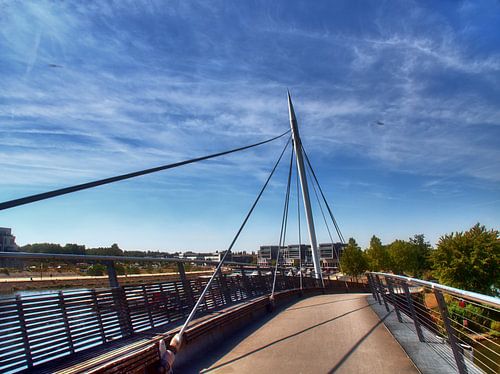 Bridge arch over the harbor entrance