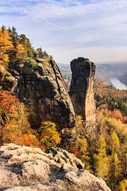 Blick auf den Teufelsturm und das Elbtal von Uwe Naumann