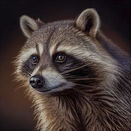 Portrait eines Waschbär Illustration