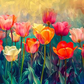 Tulip bed expressionist VIII by Petra Dreiling-Schewe