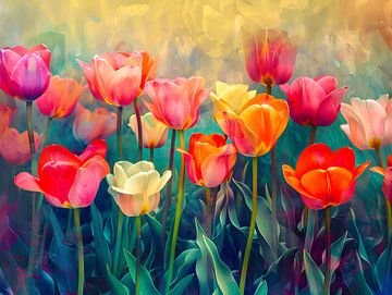 Tulip bed expressionist VIII by Petra Dreiling-Schewe