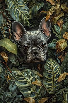 Bulldogge | Bulldogge Porträt von Wunderbare Kunst