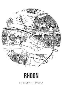 Rhoon (Zuid-Holland) | Landkaart | Zwart-wit van Rezona