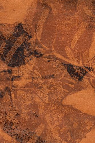 Wabi-sabi botanique abstraite en terre cuite riche