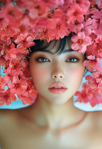 vrouw met bloemen metropolitan stijl