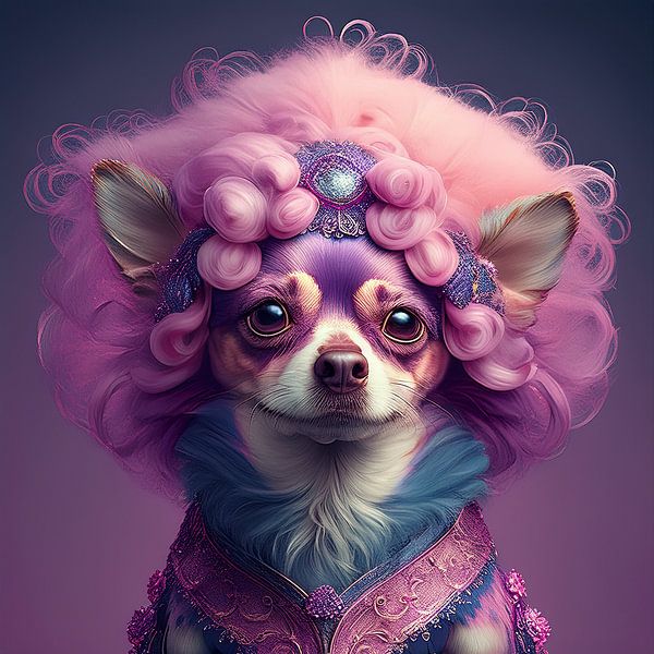 Chihuahua in Lila von Evelien Prins