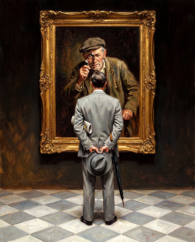 Wanneer het schilderij terugkijkt