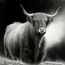 Charcoal drawing of a Scottish Highlander