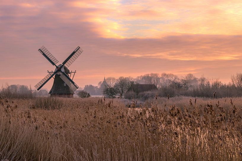 Noordermolen in Noorddijk Groningen by Marga Vroom