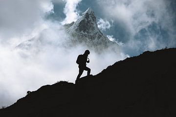 Bergwandelaar in Nepal