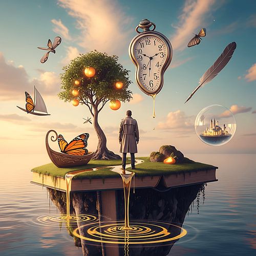 Surrealistisch droomlandschap digitale kunst voor website banner - Artheroes