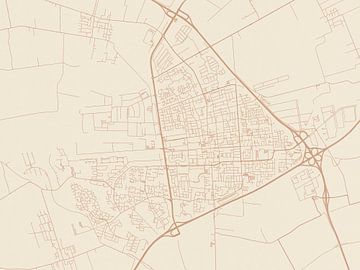 Terracotta-Stil Karte von Drachten von Map Art Studio