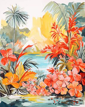 Splendeur florale tropicale sur Liv Jongman