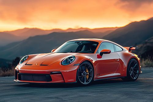 A Porsche 911 GT3 through African landscape