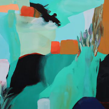 Peinture abstraite moderne "Corail" sur Studio Allee