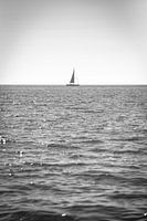 Zeilboot in Italië (zwart/wit)