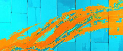 Entre surface et tension - Un panorama de forces complémentaires en orange et bleu