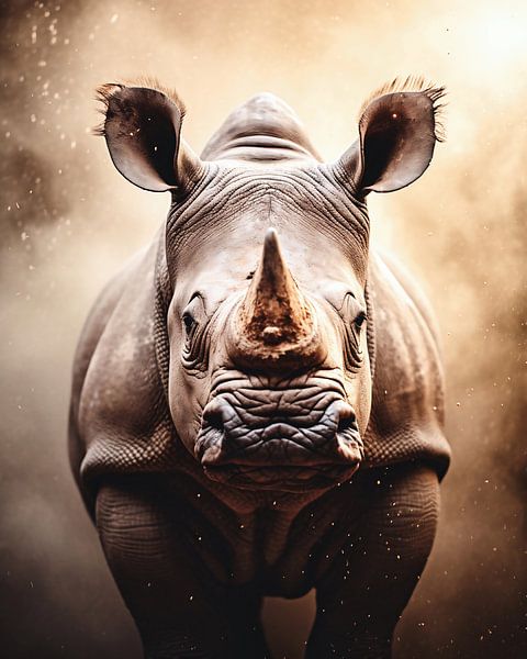 Portrait d'un rhinocéros par fernlichtsicht