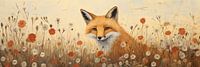 Fox among flowers