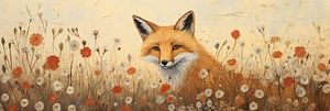 Fuchs inmitten von Blumen