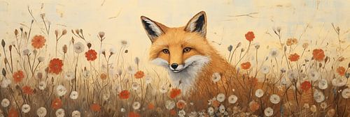 Fuchs inmitten von Blumen