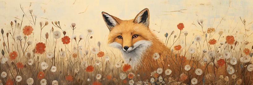 Fox among flowers by Wonderful Art
