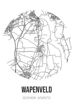 Wapenveld (Gelderland) | Karte | Schwarz und Weiß von Rezona