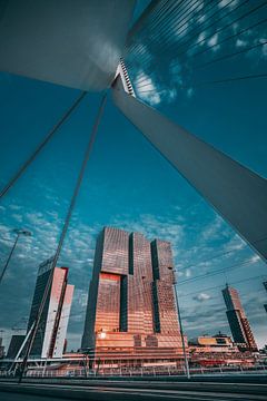 Erasmusbrücke die Skyline von Arjen Hoftijzer