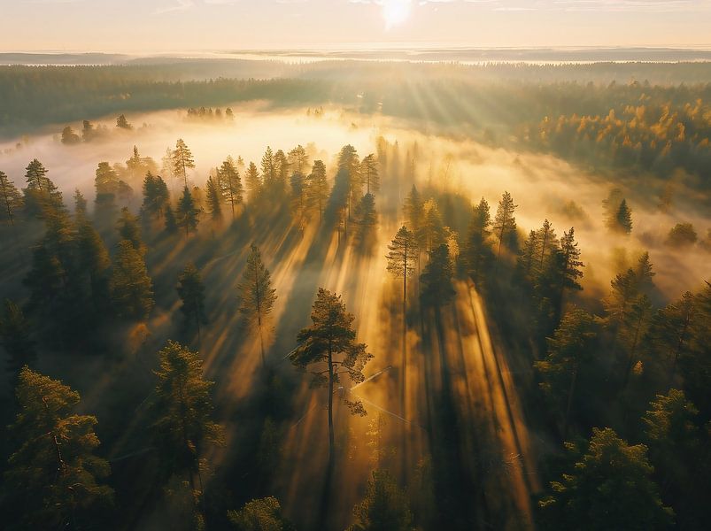 De natuur ontwaakt in goud van fernlichtsicht
