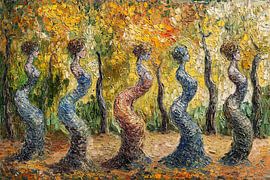 spiritual painting of woman in the forest by Egon Zitter