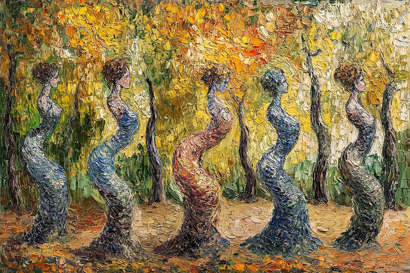 peinture spirituelle d'une femme dans la forêt par Egon Zitter