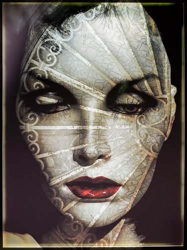 Het gezicht achter het oude raam