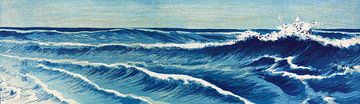 Japanse kunst ukiyo-e. Golven van de oceaan door Uehara Konen van Dina Dankers