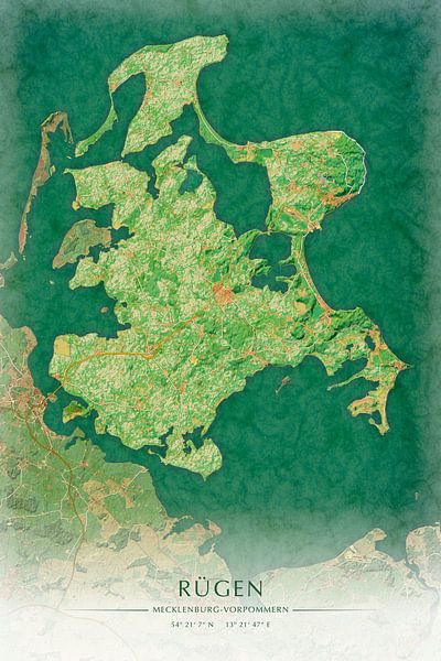 Rügen I - malerische Illustration Inselkarte von Matthias Edition