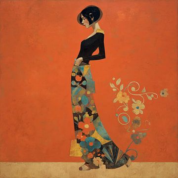 Femme avec fleurs | Jupe femme avec fleurs sur Caprices d'Art