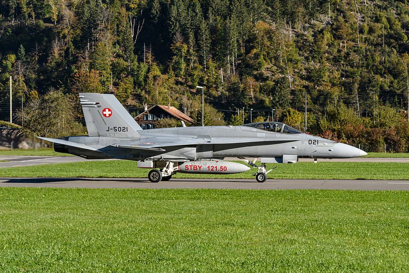 Boeing F/A-18C Hornet of the Swiss Air Force.  A Boeing F/A-18C Hornet of the Swiss Air by Jaap van den Berg