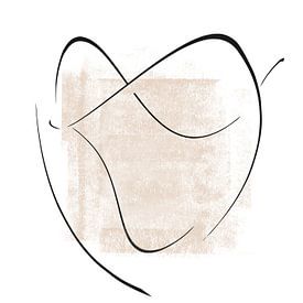 In elkaar grijpende Vier | Minimalistische Lijn Abstract van Menega Sabidussi