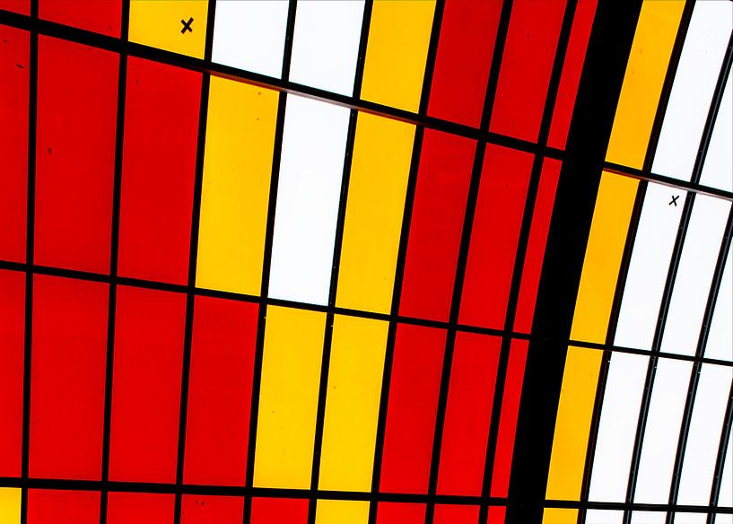 Detail van de overkapping van centraal station Amsterdam van Maerten Prins