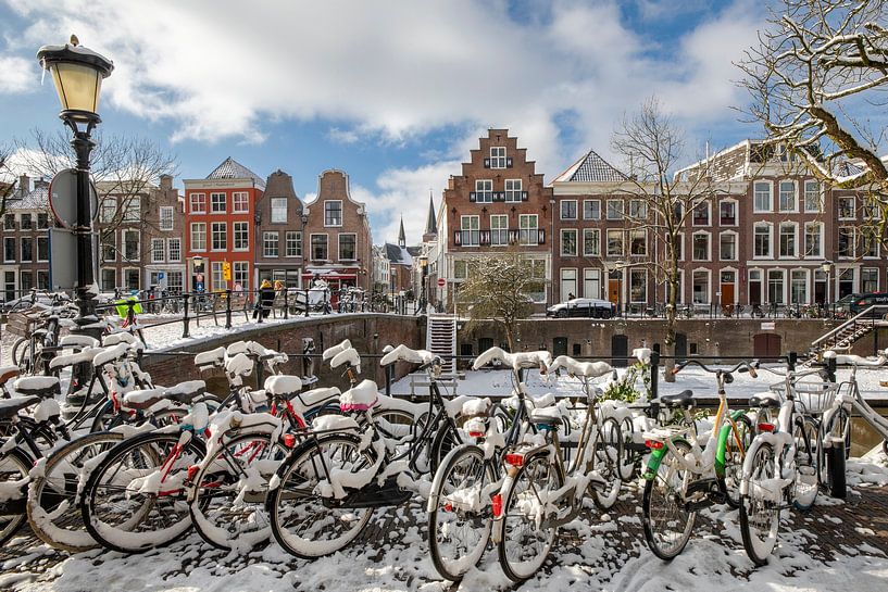 Oudegracht mit Geertebrug in Winterstimmung, Utrecht von Russcher Tekst & Beeld