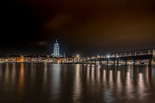 Deventer skyline, avondopname.