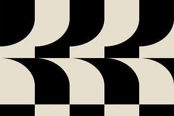 Moderne abstracte minimalistische geometrische retro vormen in wit en zwart 7 van Dina Dankers