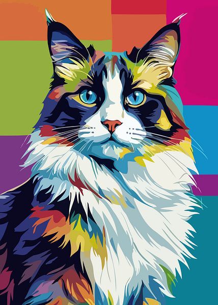 Ragdoll Cat Pop Art Style by MIROKKU